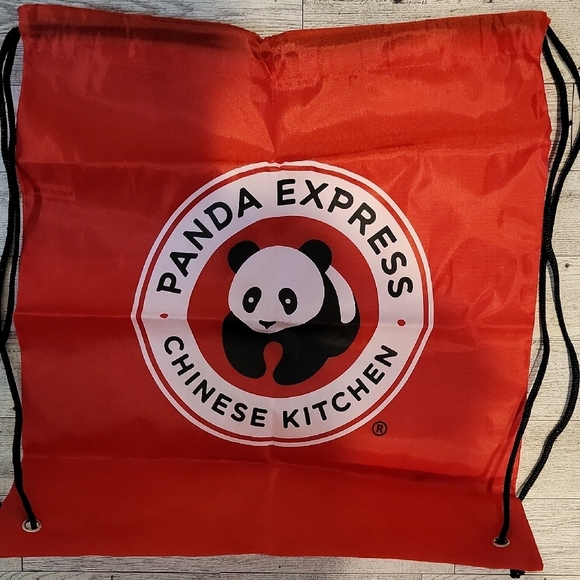 Panda Express Red And Black Brand New Drawstring Backpack - Picture 1 of 2